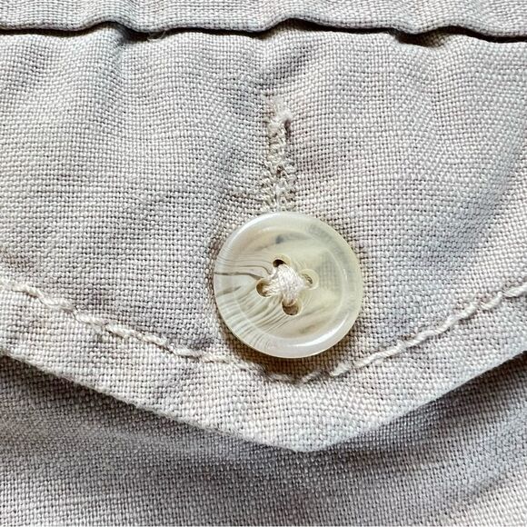 Express Linen Cotton Blend Mid-rise CreamTan Shorts Size 8 - Picture 12 of 12